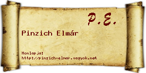Pinzich Elmár névjegykártya